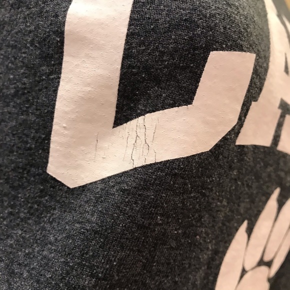 Cats Long Sleeve Graphic Tee Womens Size Small Grey Spell Out Paw Print - Picture 6 of 13